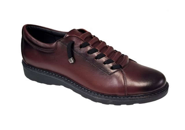 Pantofi barbati casual din piele naturala, Visiniu ASEVIS